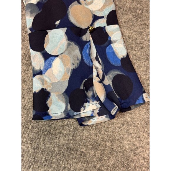 Roz & Ali Blouse Women's 2X Blueprint Blouse pleated front w/Flutter sleeves NWT - Picture 6 of 11